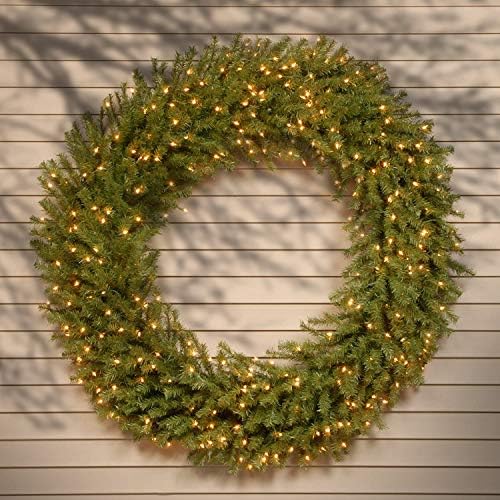 חברת העץ הלאומית של חברת העץ המלאי מראש, זר חג המולד, ירוק, נורווד, אורות לבנים, אוסף חג המולד, 60 אינץ '