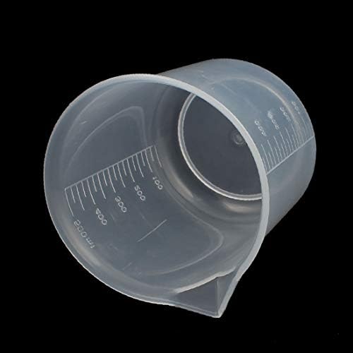 X-DREE 5 יחידות 500 מל מעבדה מיכל נוזלי פלסטיק שקוף מיכל מדידת כוס כוס (Becher della tazza di misurazione