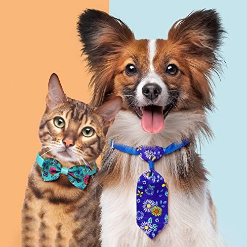 62 יחידות אביב קיץ פרח בנדנות עבור כלב בתפזורת כלב עניבות כלב עניבת פרפר צווארון סט כולל 30 חיות מחמד בנדנה משולש כלב