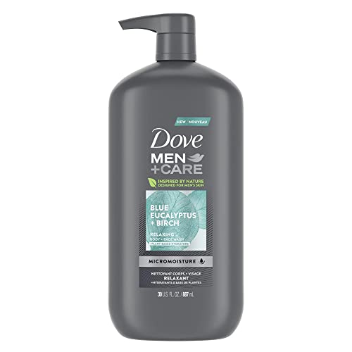 דאב גברים + טיפול גוף לשטוף כחול אקליפטוס ליבנה מיקרו-לחות מרגיע גוף & מגבר; פנים לשטוף לגברים 30 פלורידה. אוז.