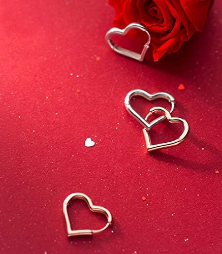 סלוינץ 925 סטרלינג כסף 1.6 סמ לב חישוק עגילים לנשים נערות אהבה מתוקה לב עגילי זרוק