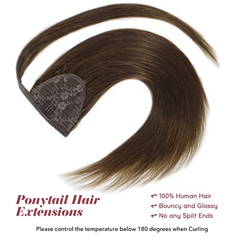 טינשה קוקו הארכת שיער טבעי מאיום חום רמי שיער טבעי לעטוף סביב קוקו הארכת שיער טבעי שחור 18 אינץ 85 גרם ארוך ישר קליפ