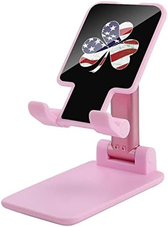 דגל אמריקאי אירי שמרוק סנט פטריקס יום מצחיק מחזיק טלפון סלולרי שולחן עבודה מתקפל אביזרי שולחן מתכווננים ניידים