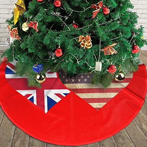 חצאית עץ חג המולד, דגל בריטי בגודל 30-48 אינץ 'ומזרן עץ דגל אמריקאי לקישוט חג המולד קישוט