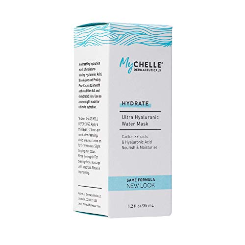 מוצרי קוסמטיקה של מישל מסכת מים אולטרה היאלורונית-לחות עשירה לעור יבש עם חומצה היאלורונית טבעונית, עוזרת לעור