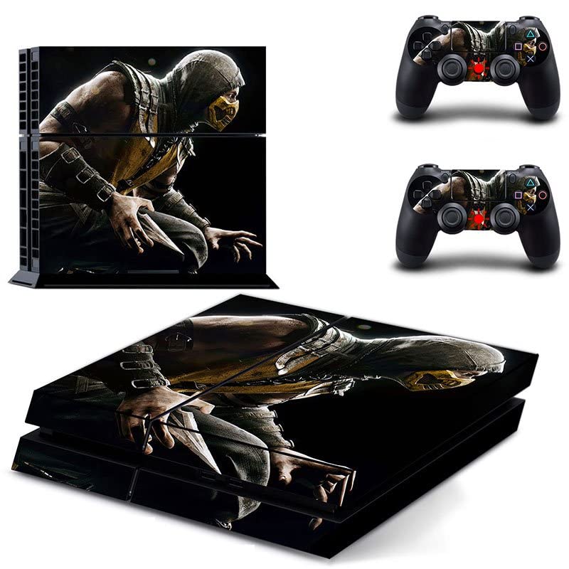 עבור PS4 Slim - משחק Ninja Mortal Best War Kombat X PS4 או PS5 מדבקת עור לפלייסטיישן 4 או 5 קונסולה ובקרים מדבקות ויניל
