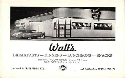 המסעדה של וולט לה קרוס, ויסקונסין עם גלויה וינטג 'מקורית