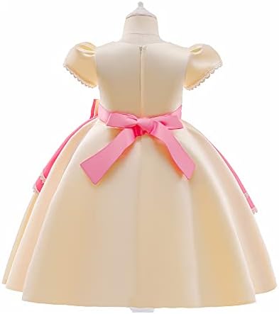 שמלת ילדות סאטן א-קו שמלת תפרה פשוטה תפירה שמלת ילדת פרח כפרית לילדים שמלה ללא שרוולים למסיבה 3-10T