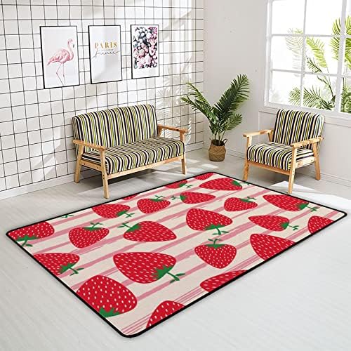 זוחל שטיח מקורה משחק מחצלת תות חלק לסלון לחדר שינה חינוכי חינוך משתלת שטיחים שטיחים 60x39 אינץ '