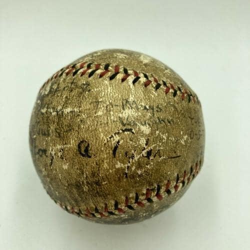 ג'ורג 'טיילר חתם 1918 משחק סדרה עולמית משחק 6 משחק בייסבול JSA & Mears COA - משחק חתימות MLB משומש בייסבול