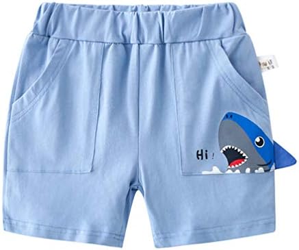 Winzik פעוט בנים מכנסי קיץ קצרים כותנה מכנסי ספורט מזדמנים לילדים ילדים מצוירים מותניים אלסטיים מכנסיים קצרים עם כיס 18M-7Y