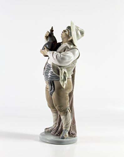 Lladro סאנצ'ו עם בקבוק עור אספנות צלמית 15165 גימור מזוגג בדימוס