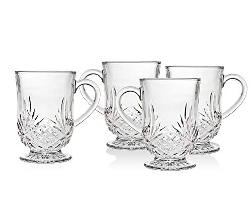 ספלי קפה של גודינגר, כוסות זכוכית תה או מים חמים-אוסף דבלין, סט של 4, 10 אונקיות נוזליות