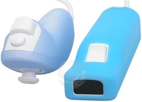 כחול / מוצק כחול - פרימיום 2 טון עור עור סיליקון בתולי עבור Nintendo Wii שלט רחוק & nunchuk