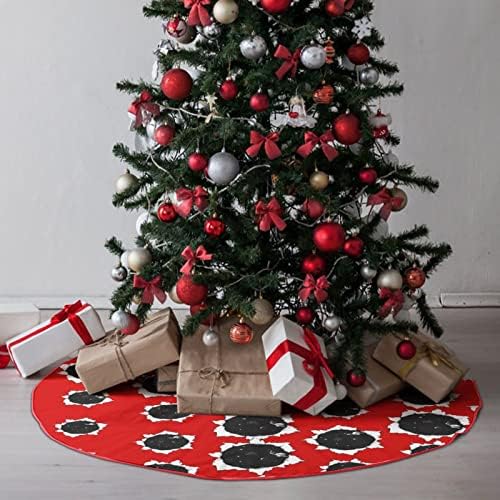 חור לחלל חצאית עץ חג המולד קטיפה רכה אדום מכוסה למסיבת חג המולד קישוטים חגיגיים