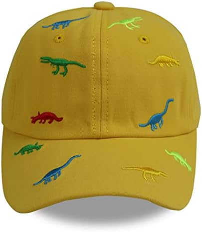 ילדים דינוזאור בייסבול כובע, רקום מתכוונן שטף במצוקה בציר רטרו כותנה ג ' ינס כובע עבור בני בנות
