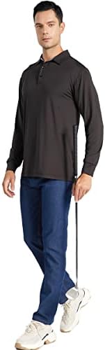 Lldress Mens Polo חולצות שרוול ארוך ושרוול קצר גולף מזדמן לחות פיתול יבש במהירות חולצה קטיונית