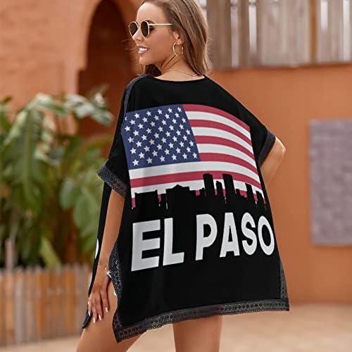 באיקוטואן אל פאסו טקסס אמריקאי דגל נשים וחוף ביקיני בגד ים החוף לשחות לחפות שמלת הדפסה