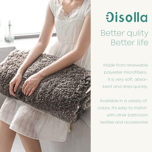 מחצלת שטיח אמבטיה מפוארת של Disolla, מיקרו-סיבר סופג רך ללא החלקה, מכונה פרופיל נמוך שטיפה יבש מחצלת אמבטיה גבוהה
