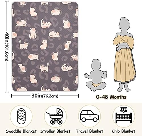 שמיכת שמיכה חוטית חמוד דפוס פשוט חמוד שמיכת כותנה לתינוקות, קבלת שמיכה, שמיכה רכה משקל קלה לעריסה, טיולון, שמיכות משתלות, 30x40