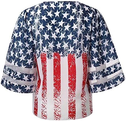 חולצות 4 ביולי נשים דגל אמריקאי חולצת טש חולצת קיץ מזדמנים