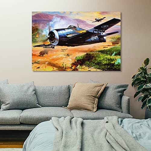 כרזות וינטג 'מלחמת העולם השנייה מטוסים מטוסים קנבס הדפס קיר קיר ציורי קיר בד דקור קיר תפאורה ביתית תפאורה עיצוב
