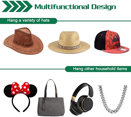 גשם כובע מדפי עבור כובעי בייסבול, 12 חבילה דבק כובע ווי קיר, כובע מחזיק ארגונית מעוקל עיצוב, לא קידוח, חזק להחזיק כובע