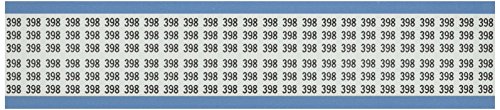בריידי וו-398-פק ניתן למקם מחדש ויניל בד, שחור על לבן, מוצק מספרי חוט סמן כרטיס