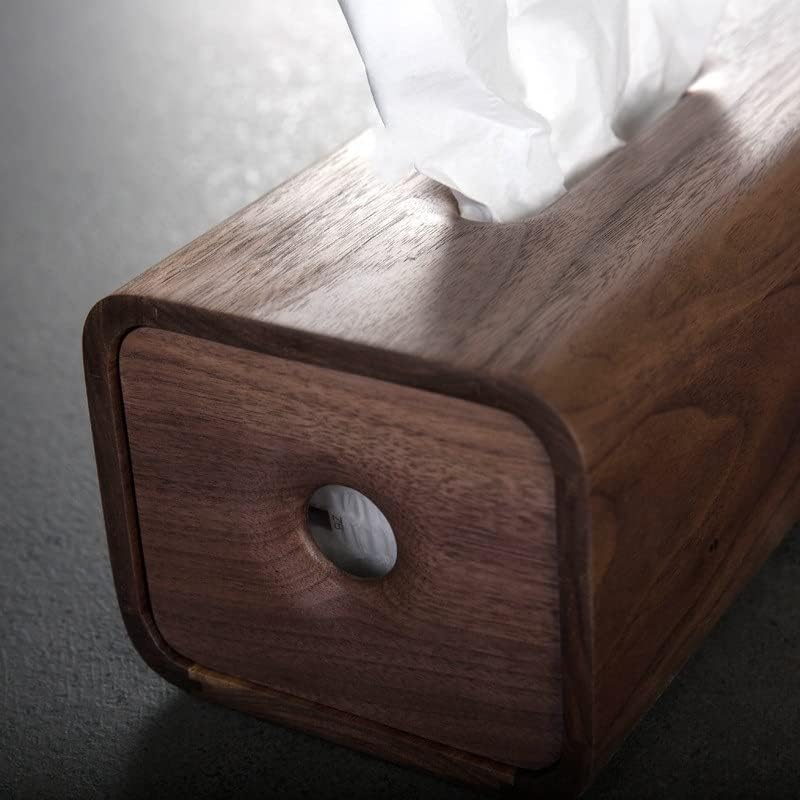 Quul Apanese Swee Swee Style אלון קופסת רקמות עץ מלא מעץ מלבני קופסת אחסון ברקמות ביתיות מחזיק מגבת נייר שולחן