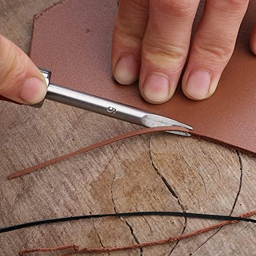 0.8/1.0/1.2/1.5 ממ קצה עור Beveler Skiving Craft כלי עם ידית עץ DIY DIY Sliving Beveling Sechine Cutting כלי מלאכה -