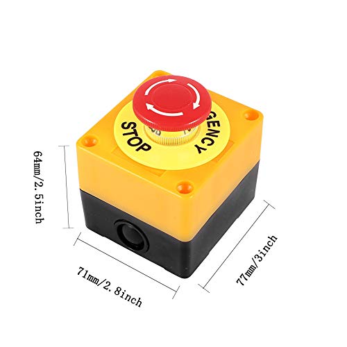 סימן אדום פטריות חירום עצירה לחיצה על כפתור תחנת מתג 1 NO 1 NC 10A 660V