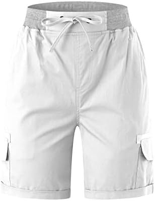מכנסיים קצרים לנשים לקיץ פלוס גודל מזדמן מותניים גבוהים רופפים כושר מכנסי כושר קצרים צבע אחיד קיץ נוח קצר עם כיסים