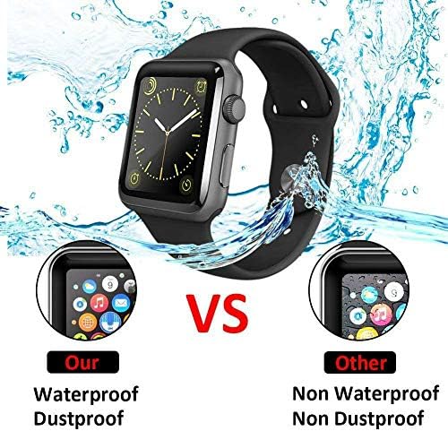 Anbobo 2 Pack Apple Watch Series SE 6 5 4 מגן מסך 44 ממ, מגן מסך זכוכית מחוסמת 44 ממ, תלת מימד נטול בועה 3D כיסוי מלא 9H