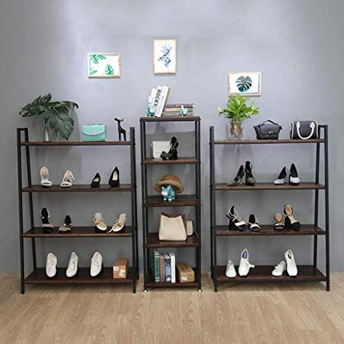 KMMK American Style 4 שכבות אחסון מתלה נעליים עקבים/מגפיים/מגפיים/אריזה מדף נעל נעל מדפים לתצוגת נעל לבית וחנות, 120 × 34