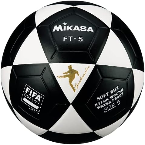 MIKASA FT5 Master Master כדורגל כדורגל בגודל 5 כף רגליים רשמי כדור לבן שחור לבן
