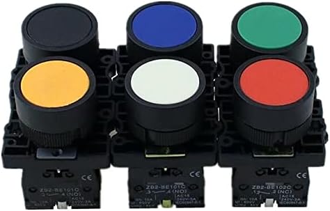 Scruby 22 ממ 1 NO/1NC סימן רגעי לחצן מתג 600V 10A ZB2-IE31 אדום, ירוק, צהוב, כחול, לבן ושחור
