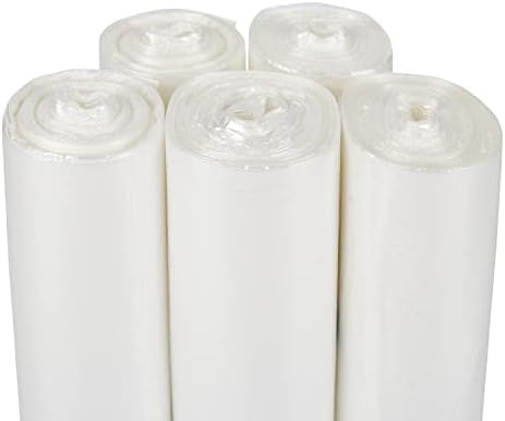 8 שקיות זבל של ליטר לבן שקוף לבן - 125 שקיות 5 לחמניות - בינונית צלול לבן פלסטיק דליפת שקיות זבל למטבח משרד ביתי.