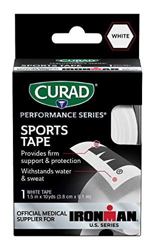 Curad-Curim5027 סדרת ביצועים קלטת ספורט איירוןמן, לבן עם שחור, 1.5 x 10yds