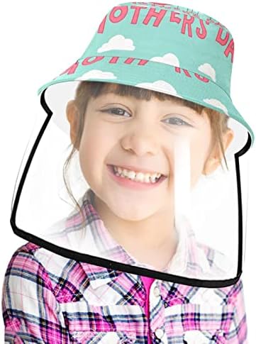 כובע מגן למבוגרים עם מגן פנים, כובע דייג כובע אנטי שמש, פסים של יום האם לב ורוד