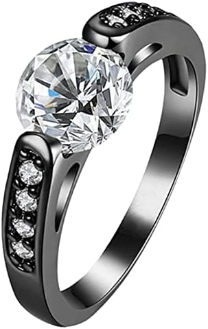 2023 טבעת שחורה זירקוניה זירקוניה טבעת יהלום מעורבות טבעת טבעות נישואין