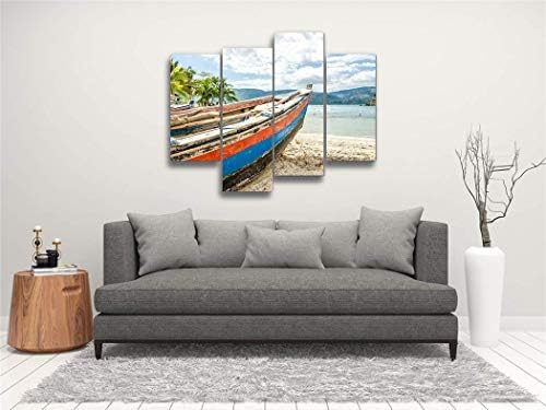 סירת דייג ישנה, ​​ג'קמל, קיר קיר קיר בהאיטי ציורים תלויים ציורים מודרניים יצירות אמנות מודרניות הדפסי תמונה מופשטים מתנה קישוט