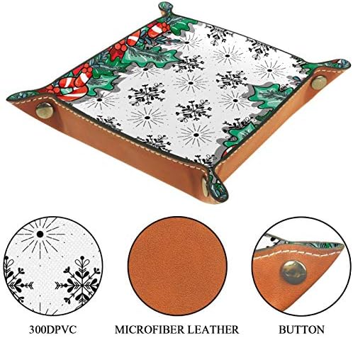 Lyetny Vintage חג המולד קלאסי מארגן דפוס מגש מגש אחסון מיטה מיטה קאדי שולחן עבודה מגש החלפת ארנק מפתח קופסת מטבעות