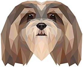 להאסה אפסו, לוח קרמיקה מצבה עם תמונה של כלב, גיאומטרי