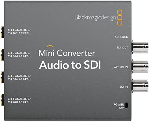 עיצוב Blackmagic Mini Converter Audio ל- SDI, קלט AES/EBU, קלט שמע אנלוגי, 3GB/SEC SDI