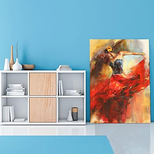 תקציר ציור בלרינה רוקדת נערת קיר אמנות שמן ציור 24x32 אינץ '