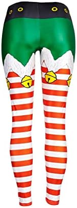 מכנסי הדפס רב -צבעוניים נערות נערות ספורט חופשה יוגה חג המולד רגל גבוהה מכנסי רגל ישר חמים חותלות גרביים ג'וניורס א.כ.