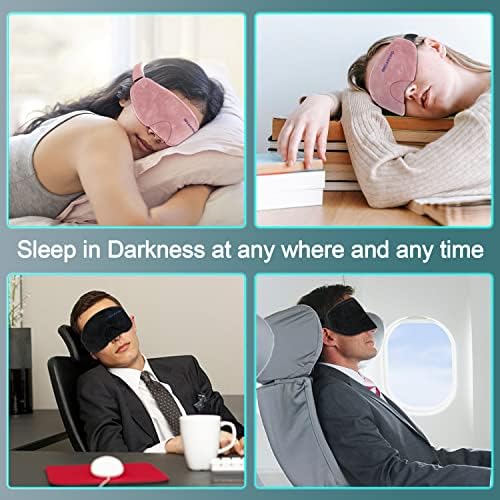 מסכת עיניים של SmilePowo שינה- 2 חבילות חסימת שינה חוסמת אור עם רצועה מתכווננת, מסיכת עיניים רכה ונושמת לגברים נשים, כיסוי עיניים