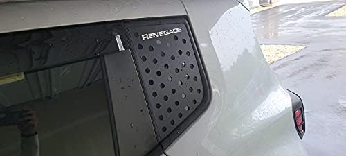 Bestmotoring Renegade Windows Cumers Covers Covers, כיסוי סגסוגת אלומיניום חלון קדמי ואחורי ל- Renegade -2021