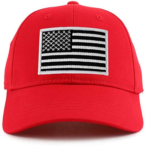 CRAMILCREW שחור לבן ארהב דגל דגל גודל נוער כותנה כובע בייסבול מובנה