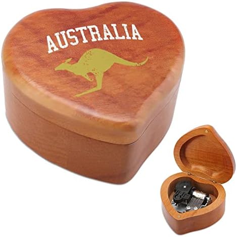 אוסטרליה קנגורו שעון שעון קופסת מוסיקה וינטג